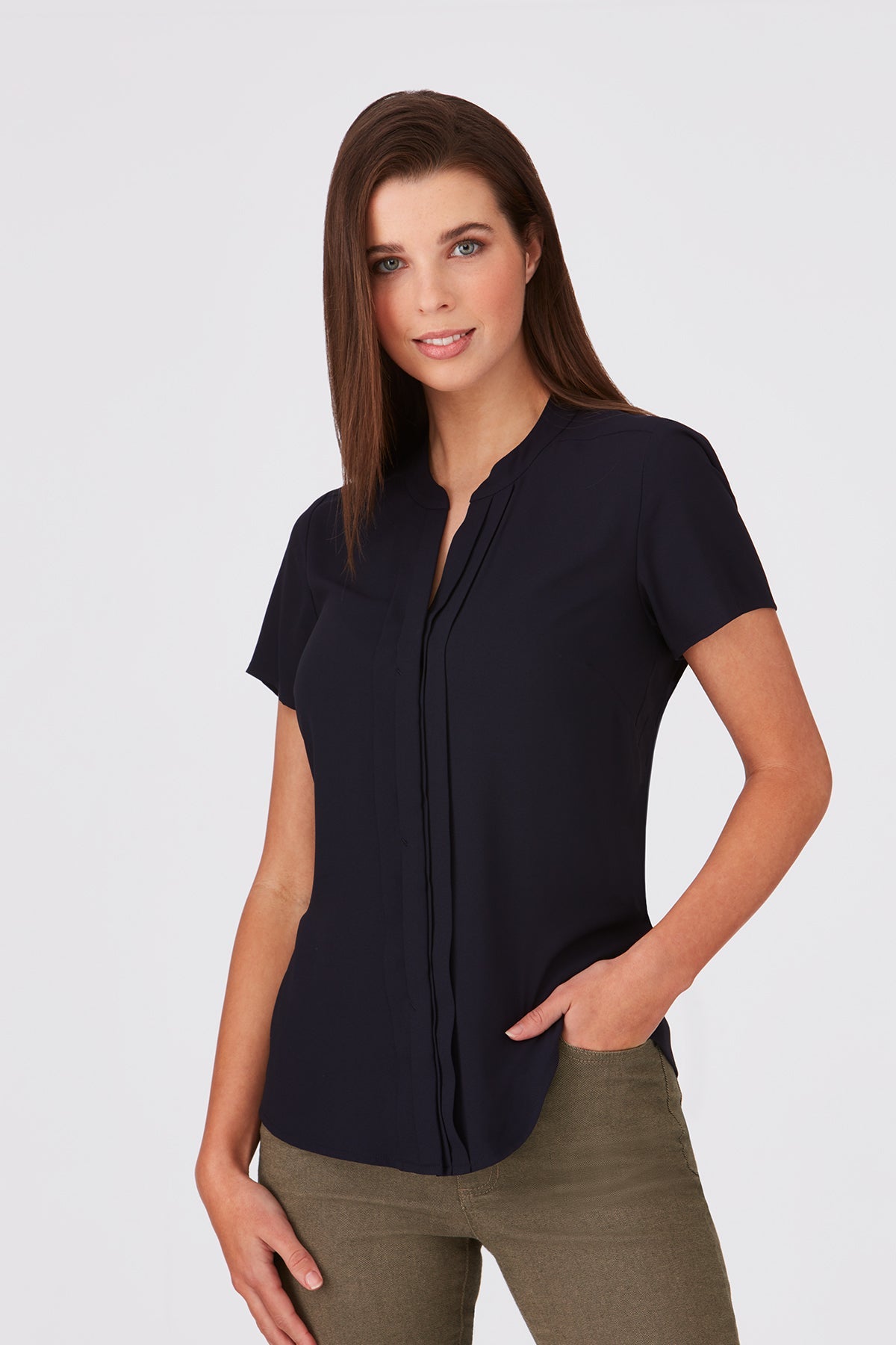 Short Sleeve Envy - Pleated Front Shirt