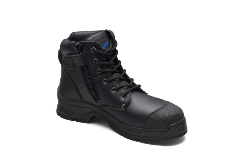 Black Microfibre Zip Side Ankle Safety Boot