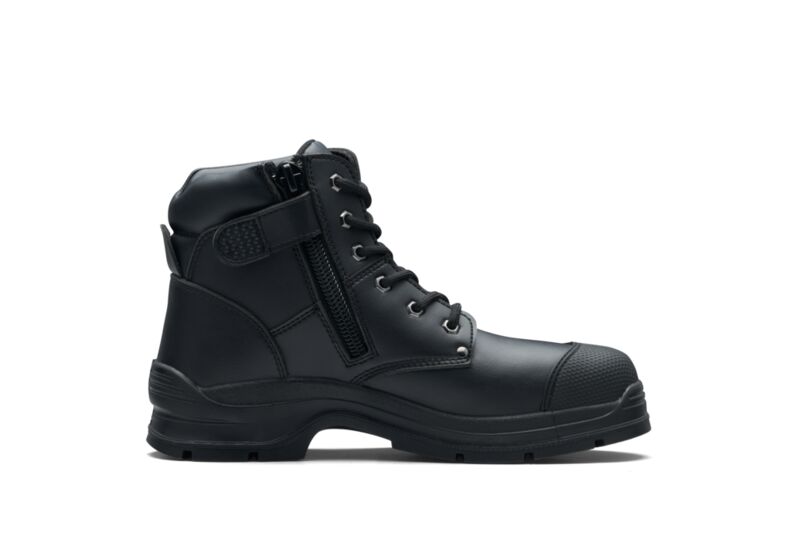 Black Microfibre Zip Side Ankle Safety Boot