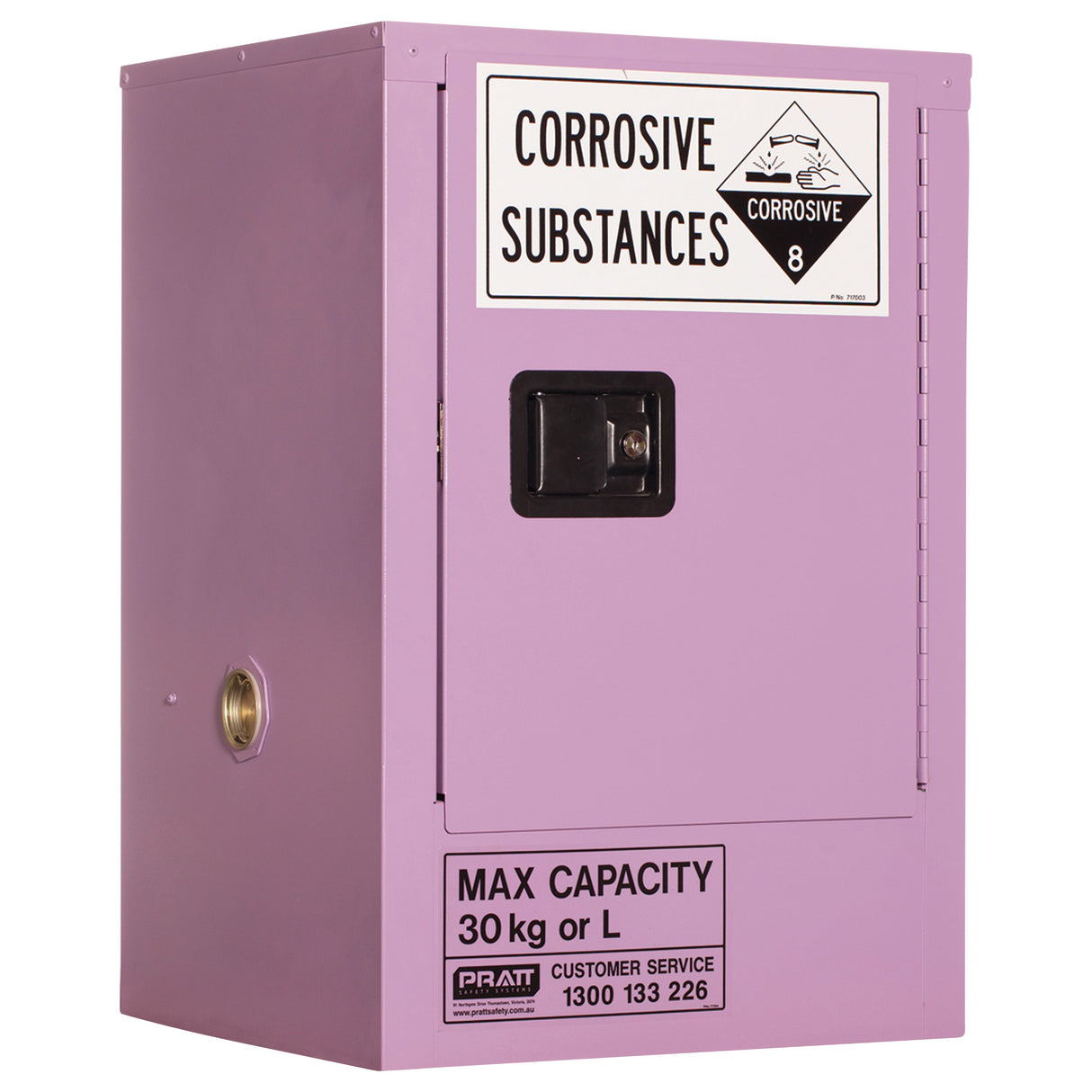 Corrosive Substance Storage Cabinet: Metal - 30L - 1 Door - 1 Shelf