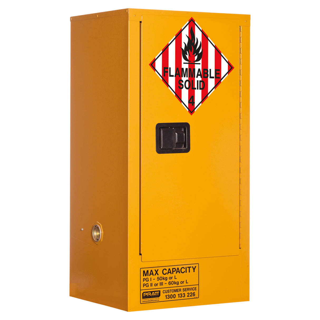 Class 4 Dangerous Goods Storage Cabinet: 60L - 1 Door - 2 Shelves