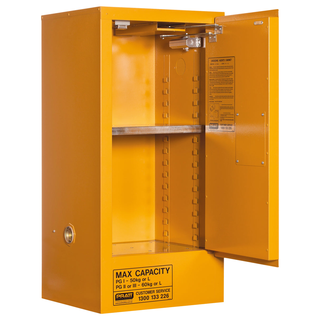 Oxidizing Agent Storage Cabinet: 60L - 1 Door - 2 Shelves