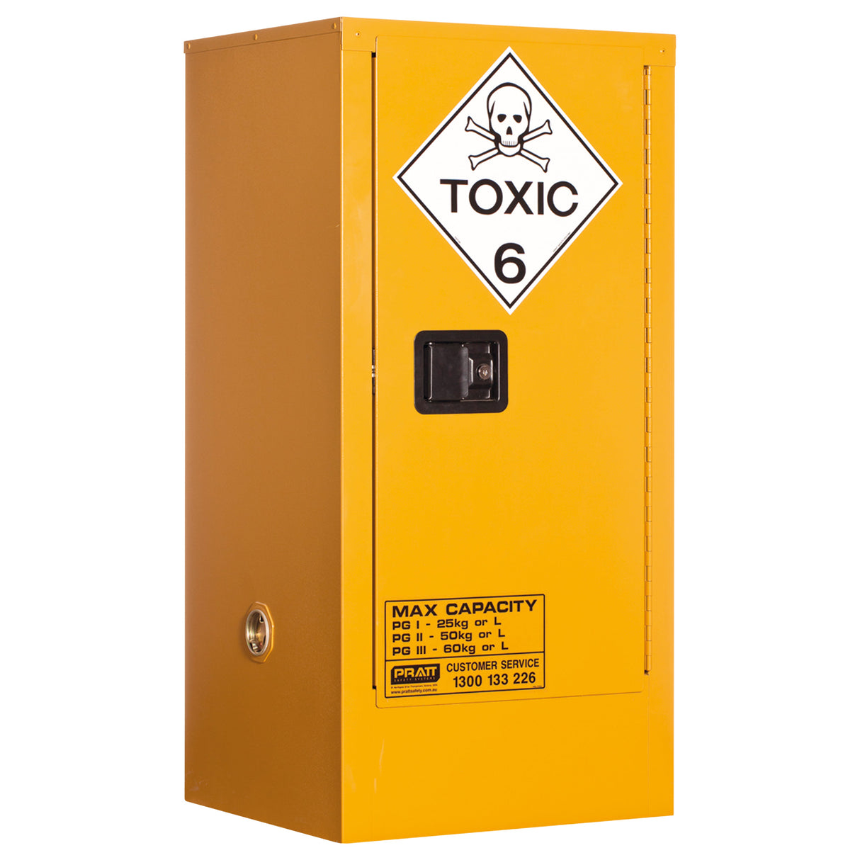Toxic Substance Storage Cabinet: 60L - 1 Door - 2 Shelves