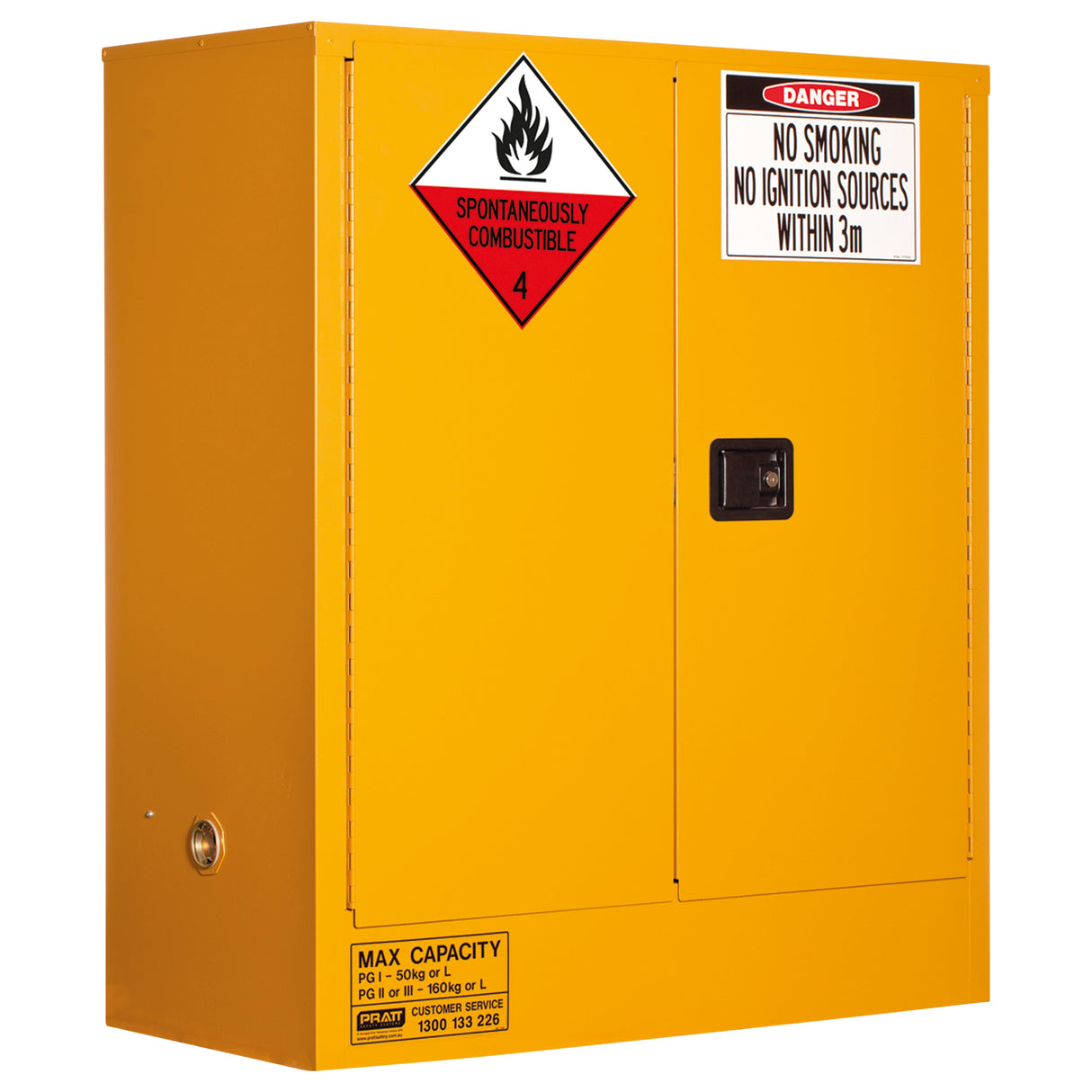 Class 4 Dangerous Goods Storage Cabinet: 160L - 2 Doors - 2 Shelves