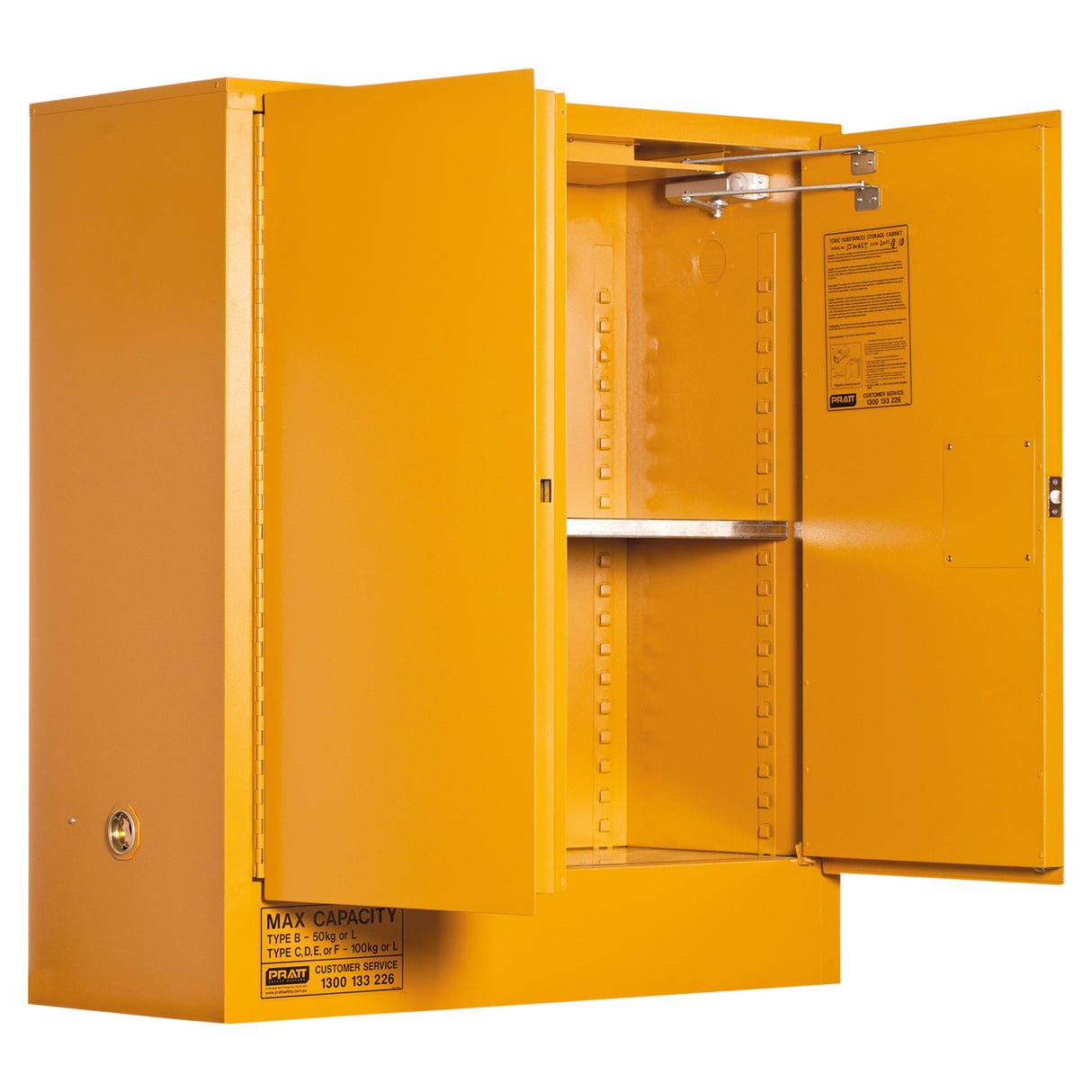 Organic Peroxide Storage Cabinet: 100L - 2 Doors - 2 Shelves