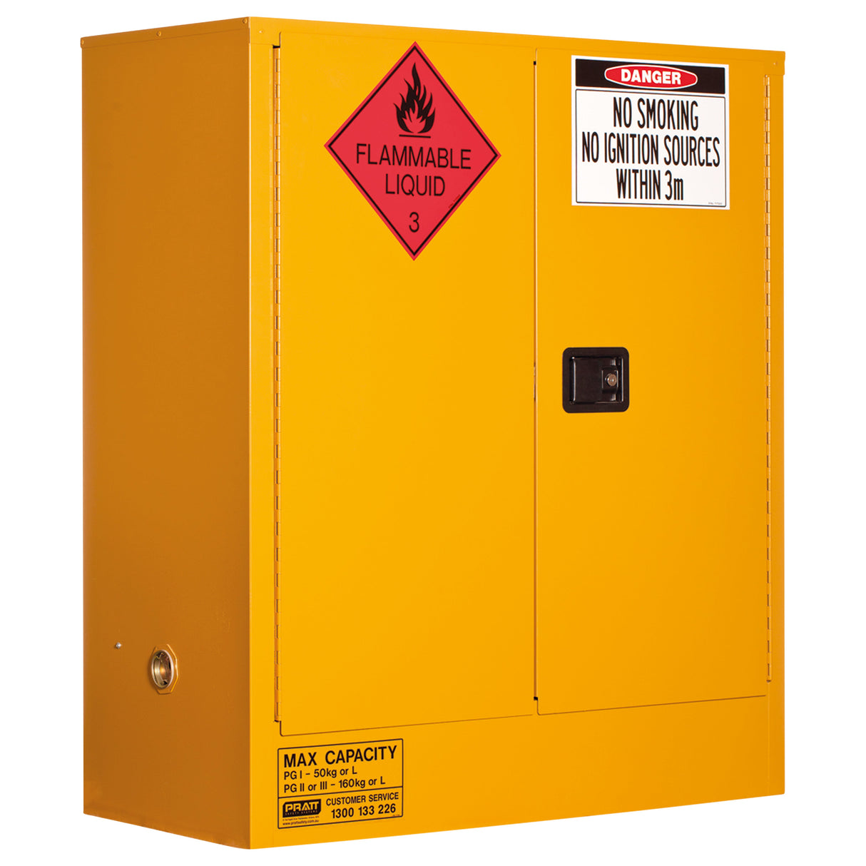 Flammable Liquid Storage Cabinet: 160L - 2 Doors - 2 Shelves