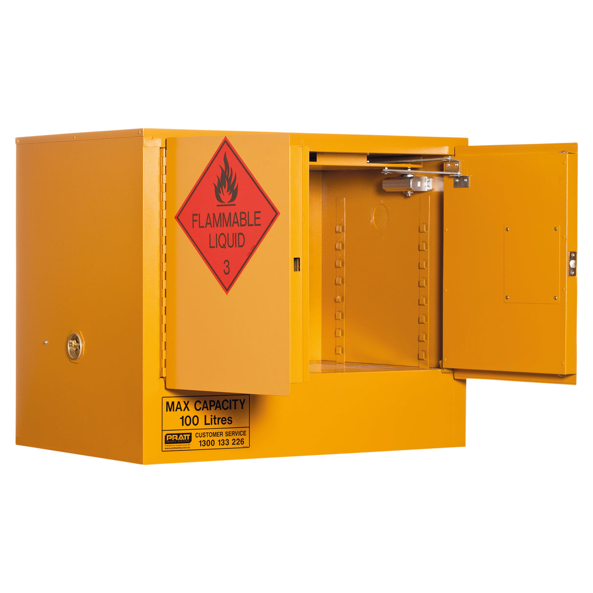 Flammable Liquid Storage Cabinet: 100L - 2 Doors - 1 Shelf