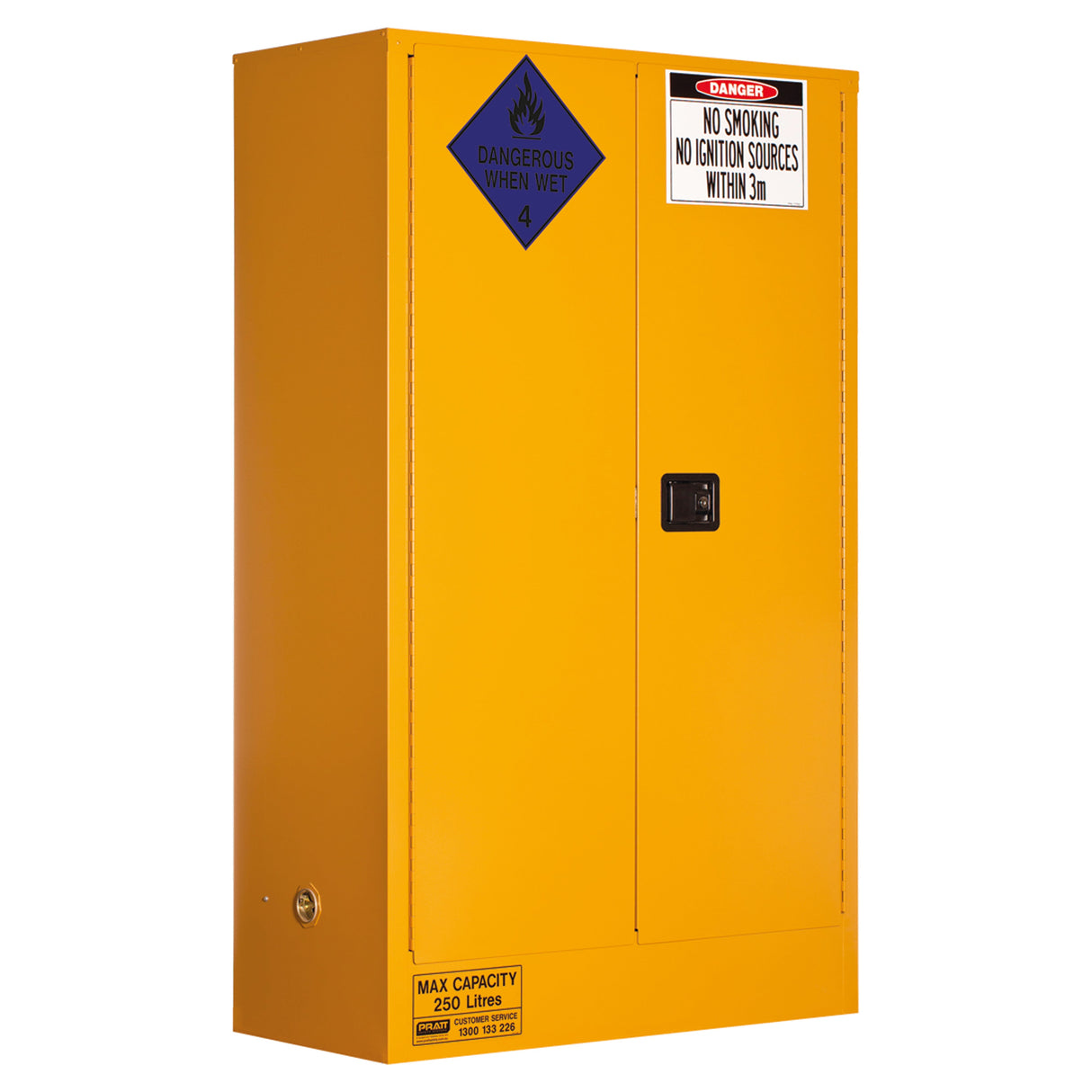 Class 4 Dangerous Goods Storage Cabinet: 250L - 2 Doors - 3 Shelves