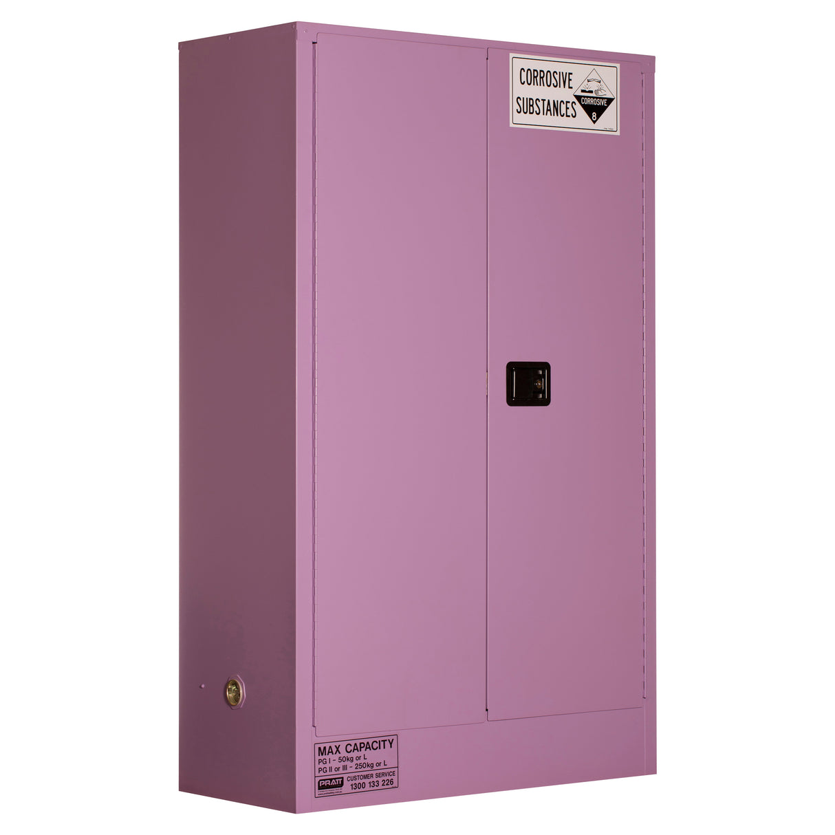 Corrosive Substance Storage Cabinet: Metal - 250L - 2 Doors - 3 Shelves