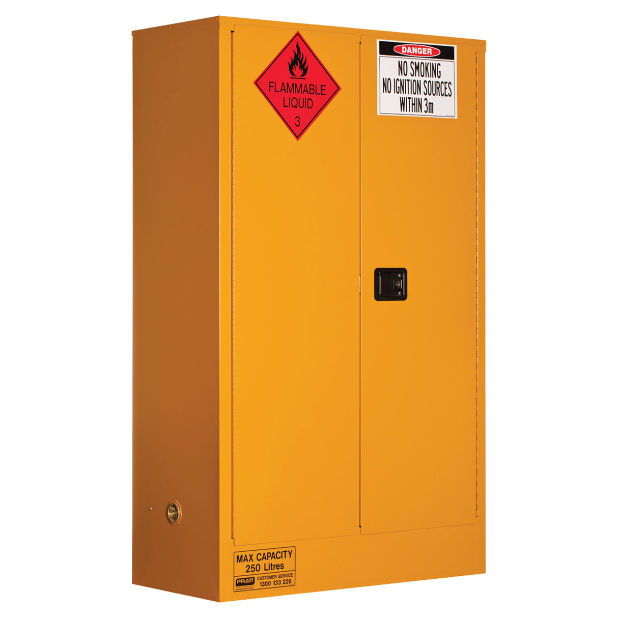 Flammable Liquid Storage Cabinet: 250L - 2 Doors - 3 Shelves