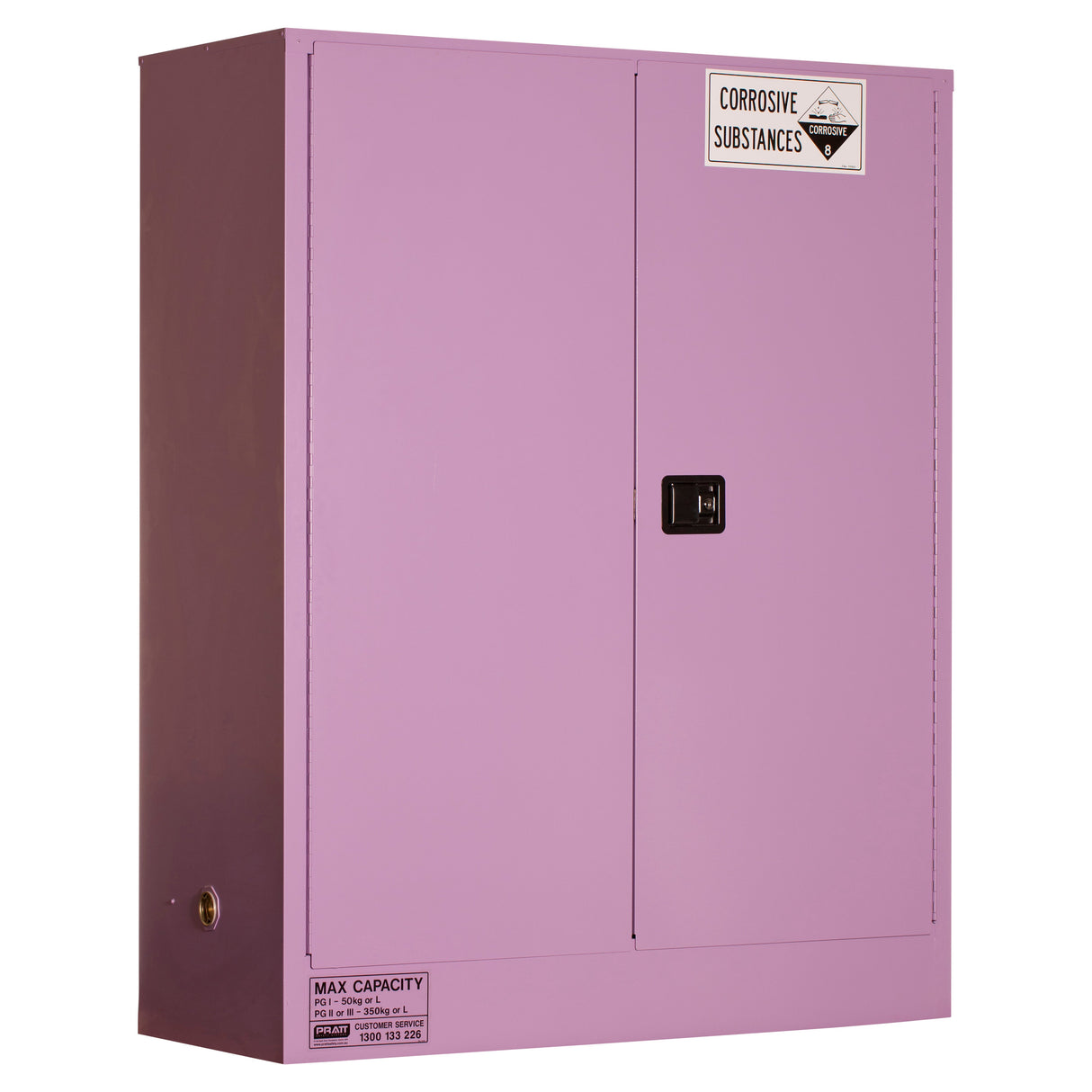 Corrosive Substance Storage Cabinet: Metal - 350L - 2 Doors - 3 Shelves