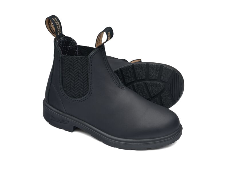 Child's Black Premium Leather Elastic Side Boot