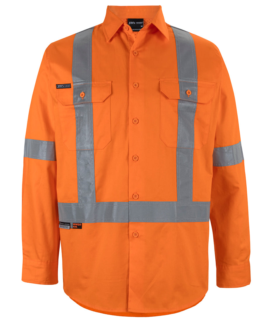 JB's Hi Vis Day & Night L/S 150G Cross Back Tape Shirt