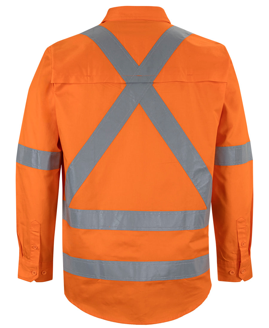 JB's Hi Vis Day & Night L/S 150G Cross Back Tape Shirt