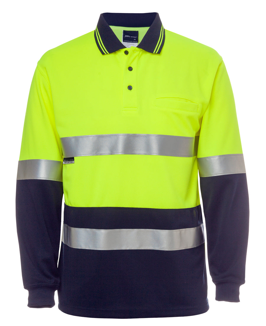 JB's Hi Vis L/S Day & Night Cotton Back Polo