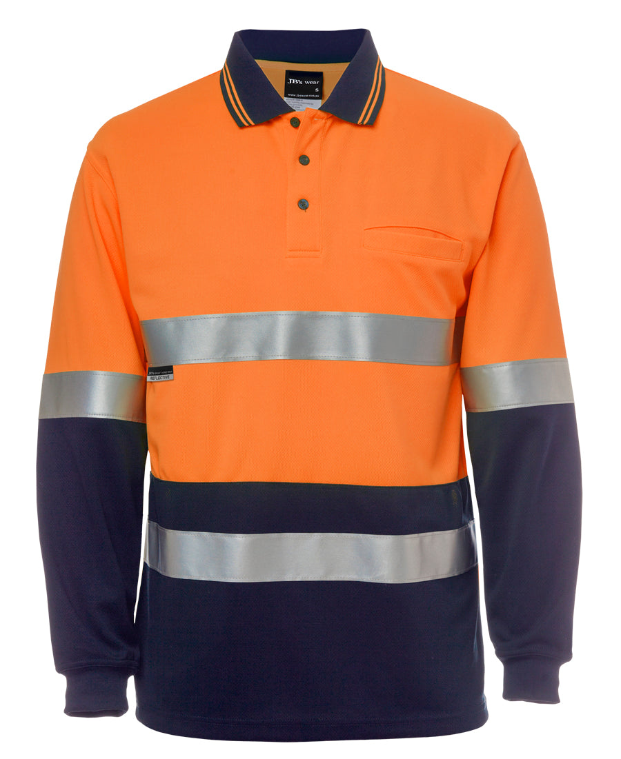 JB's Hi Vis L/S Day & Night Cotton Back Polo
