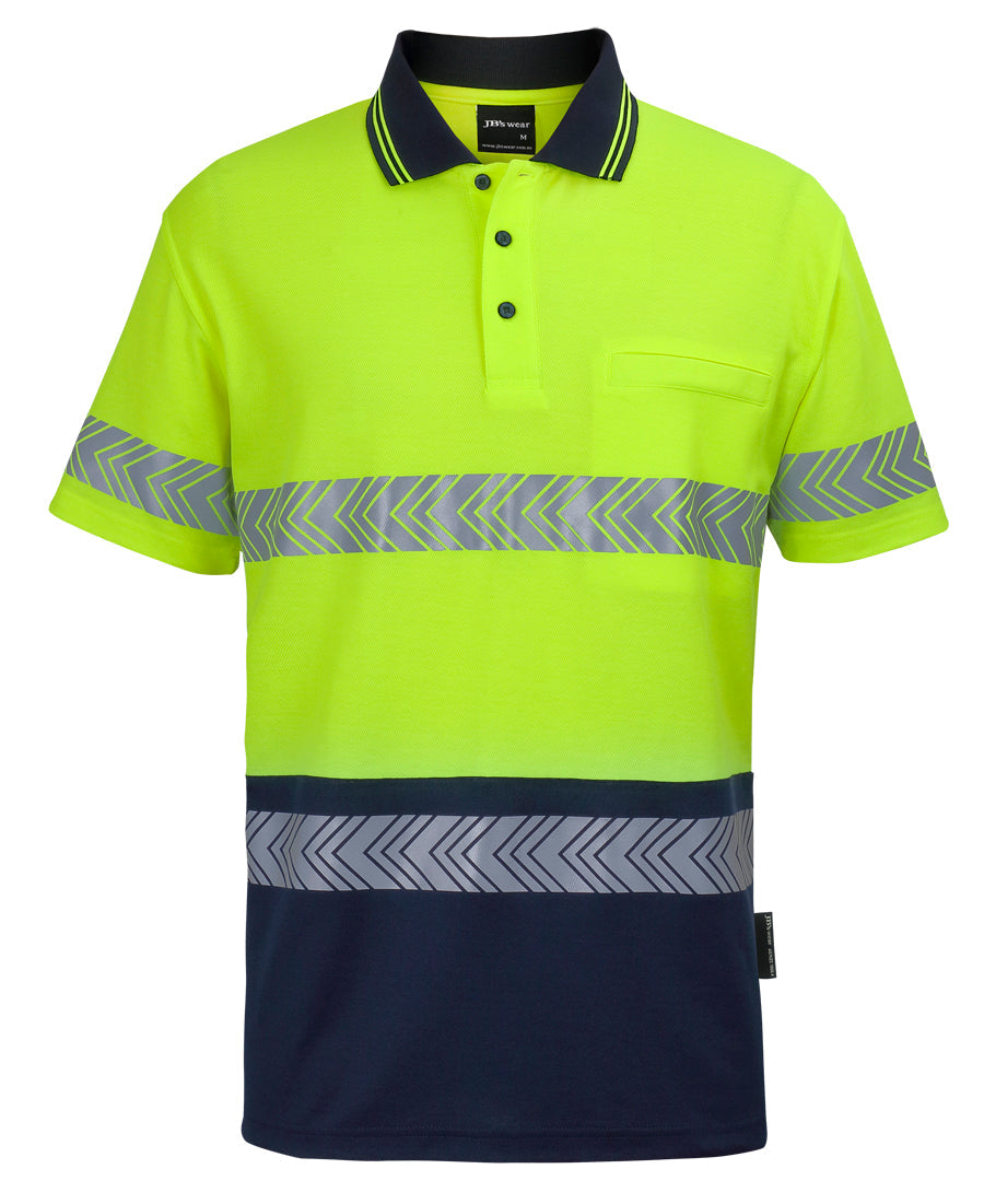 JB's Hi Vis S/S Day & Night Cotton Back Segmented Tape Polo