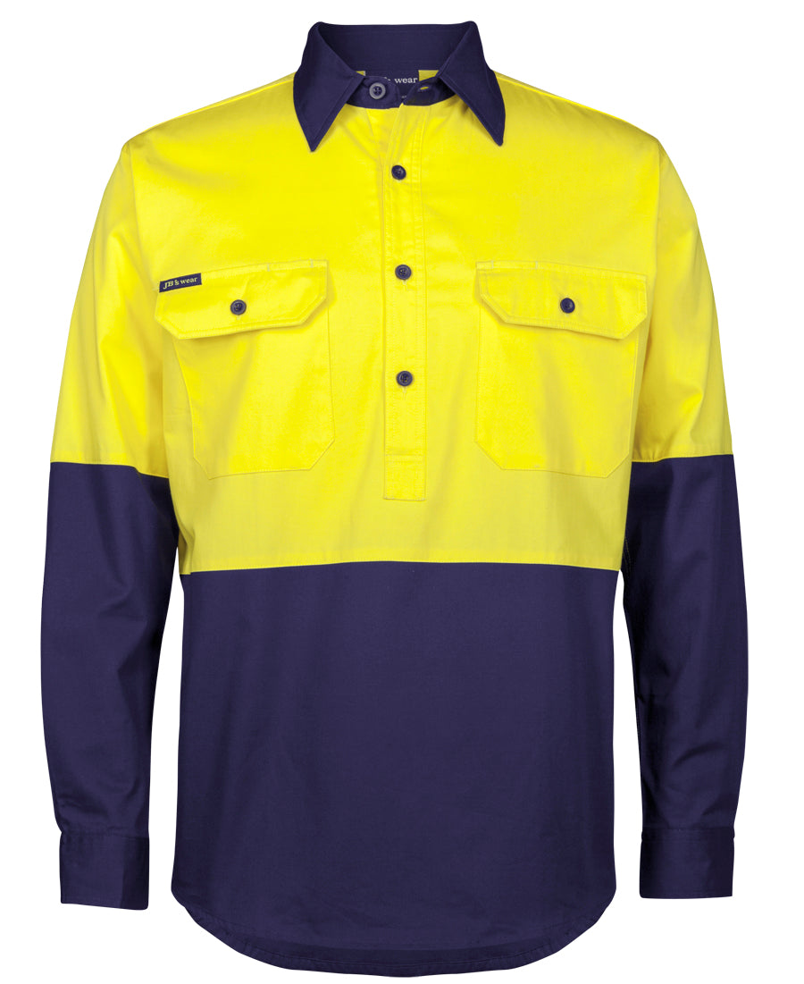 JB's Hi Vis Close Front L/S 150G Work Shirt