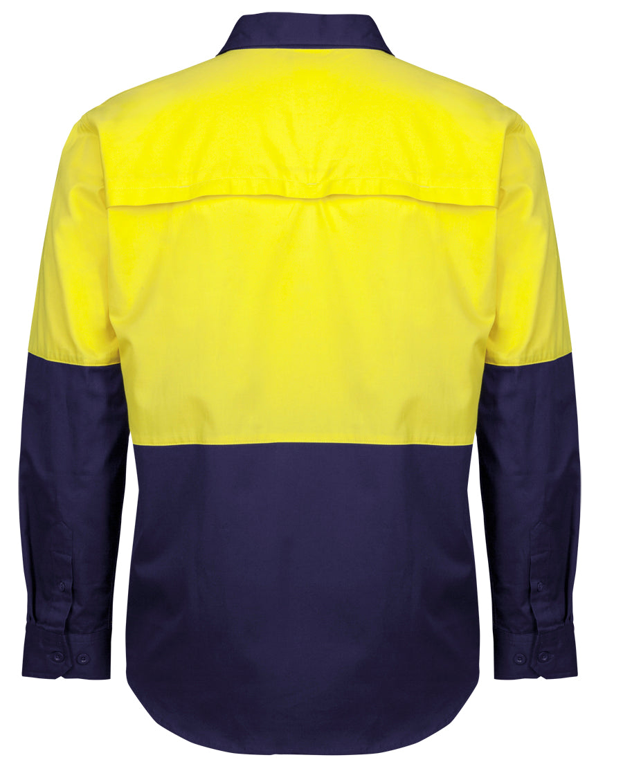 JB's Hi Vis Close Front L/S 150G Work Shirt