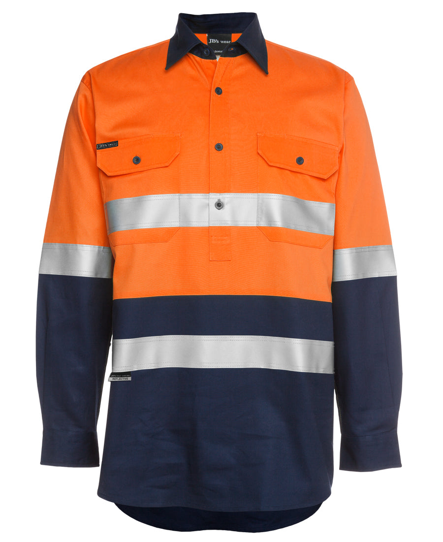 JB's Hi Vis Day & Night Close Front L/S 190G Shirt