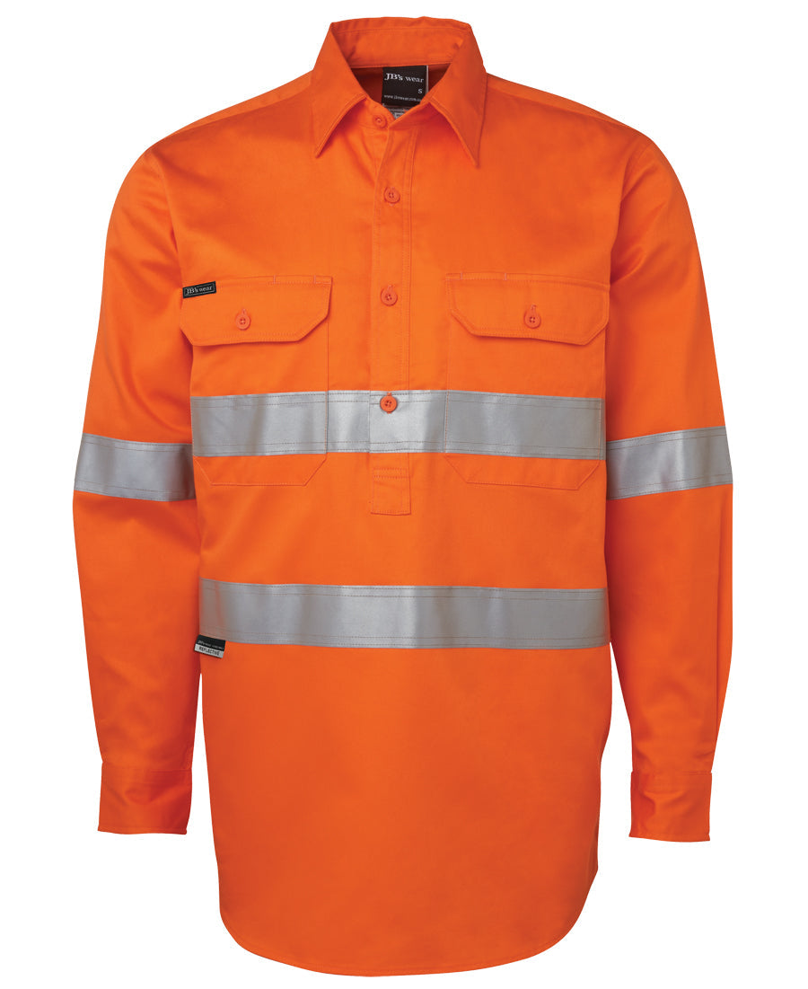 JB's Hi Vis Day & Night Close Front L/S 190G Shirt
