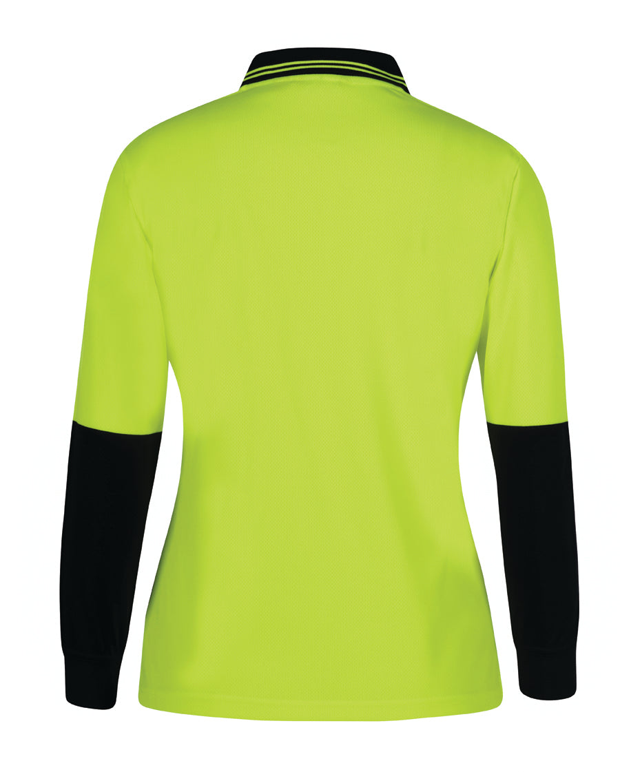 JB's Ladies Hi Vis L/S Comfort Polo