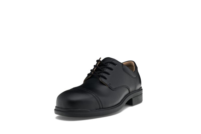 Classic Black Leather Lace Up Dress Safety Shoe