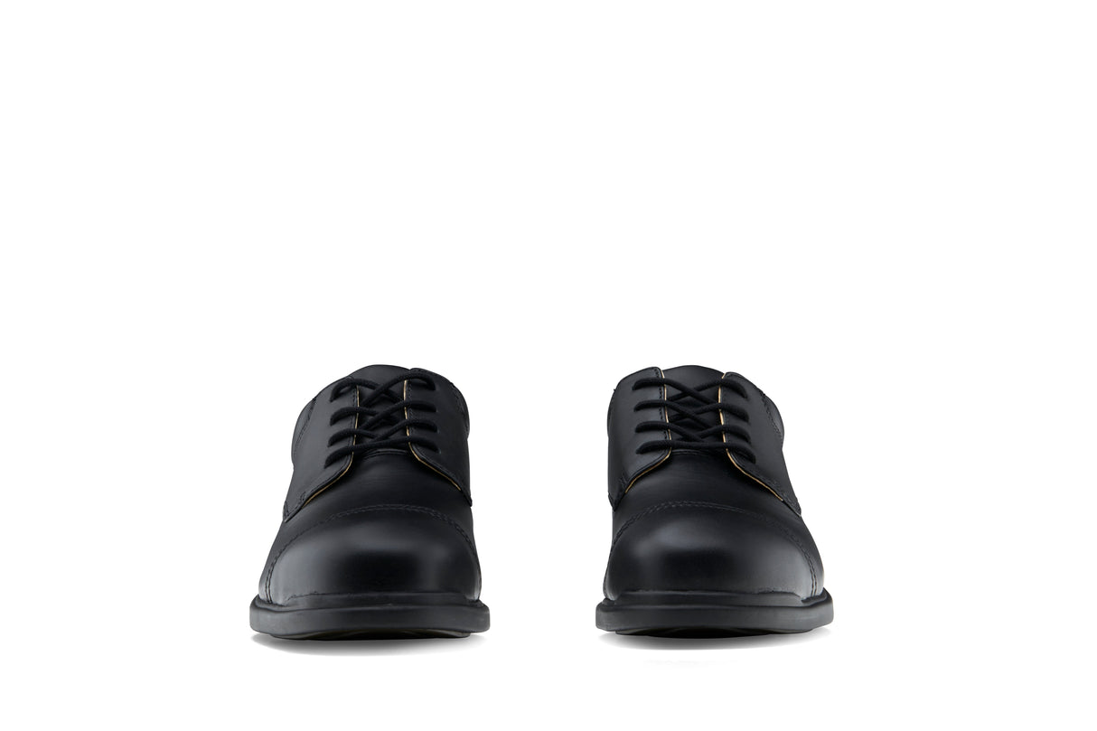 Classic Black Leather Lace Up Dress Safety Shoe
