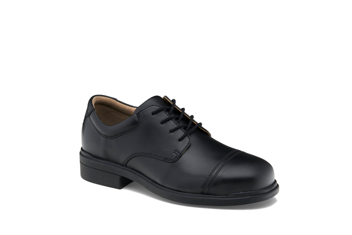 Classic Black Leather Lace Up Dress Safety Shoe