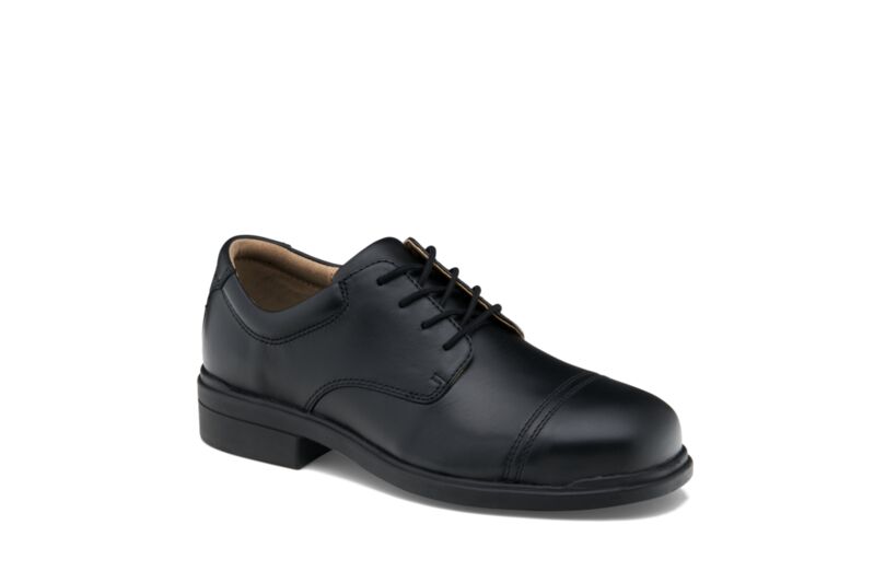 Classic Black Leather Lace Up Dress Safety Shoe