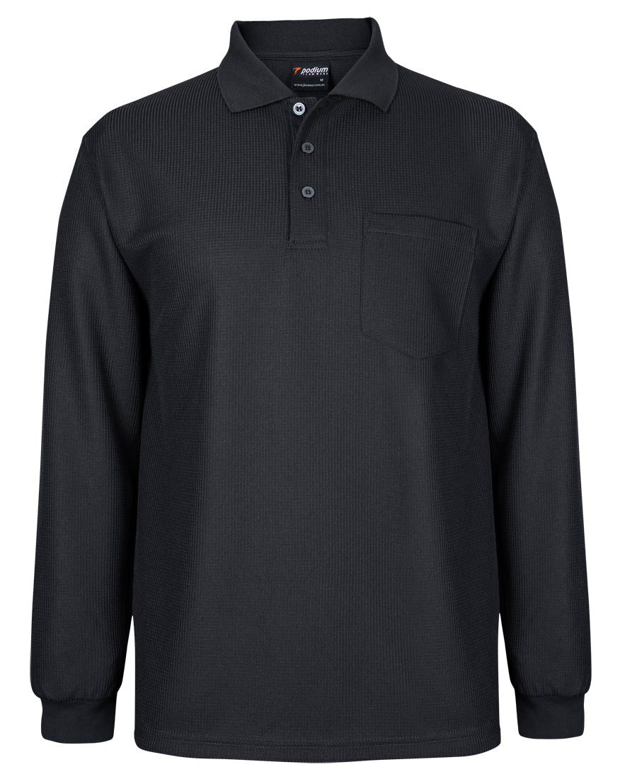 Podium L/S Waffle Pocket Polo