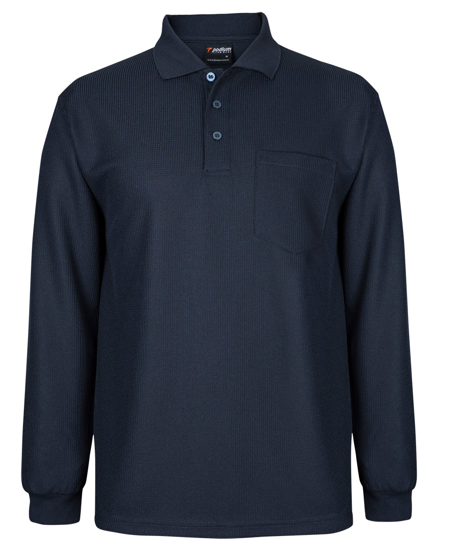 Podium L/S Waffle Pocket Polo
