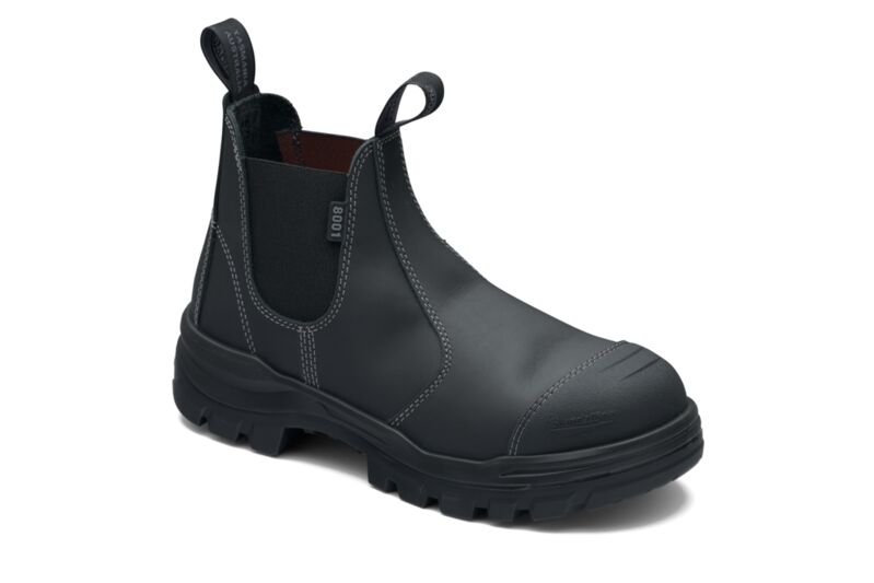 Rotoflex Black Water-Resistant Platinum Leather Elastic Side Safety Boot