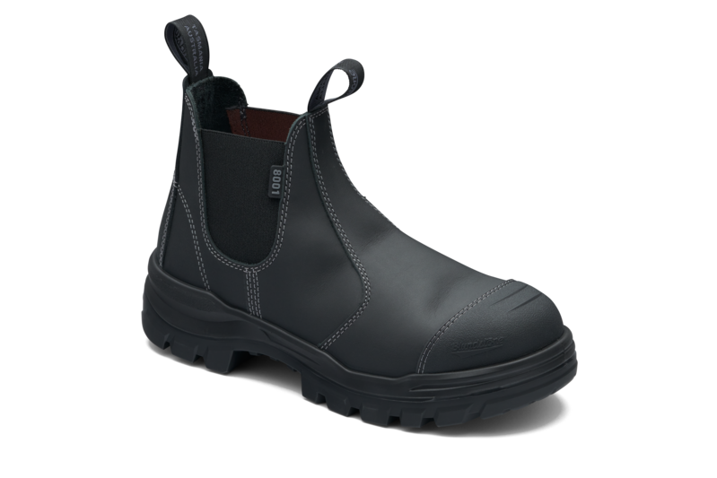 Rotoflex Black Water-Resistant Platinum Leather Elastic Side Safety Boot