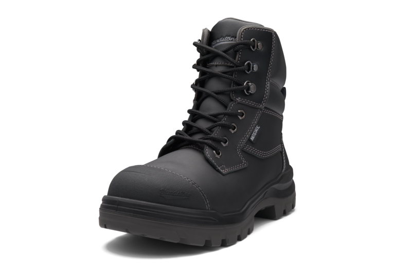 Rotoflex Black Water-Resistant Platinum Leather 150mm Zip Sided Safety Boot