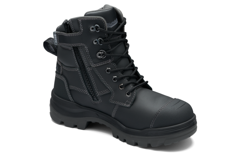 Rotoflex Black Water-Resistant Platinum Leather 150mm Zip Sided Safety Boot