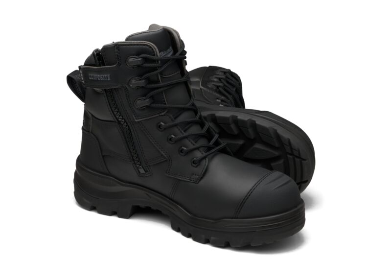 Rotoflex Black Water-Resistant Leather 150mm Zip Side Safety Boot