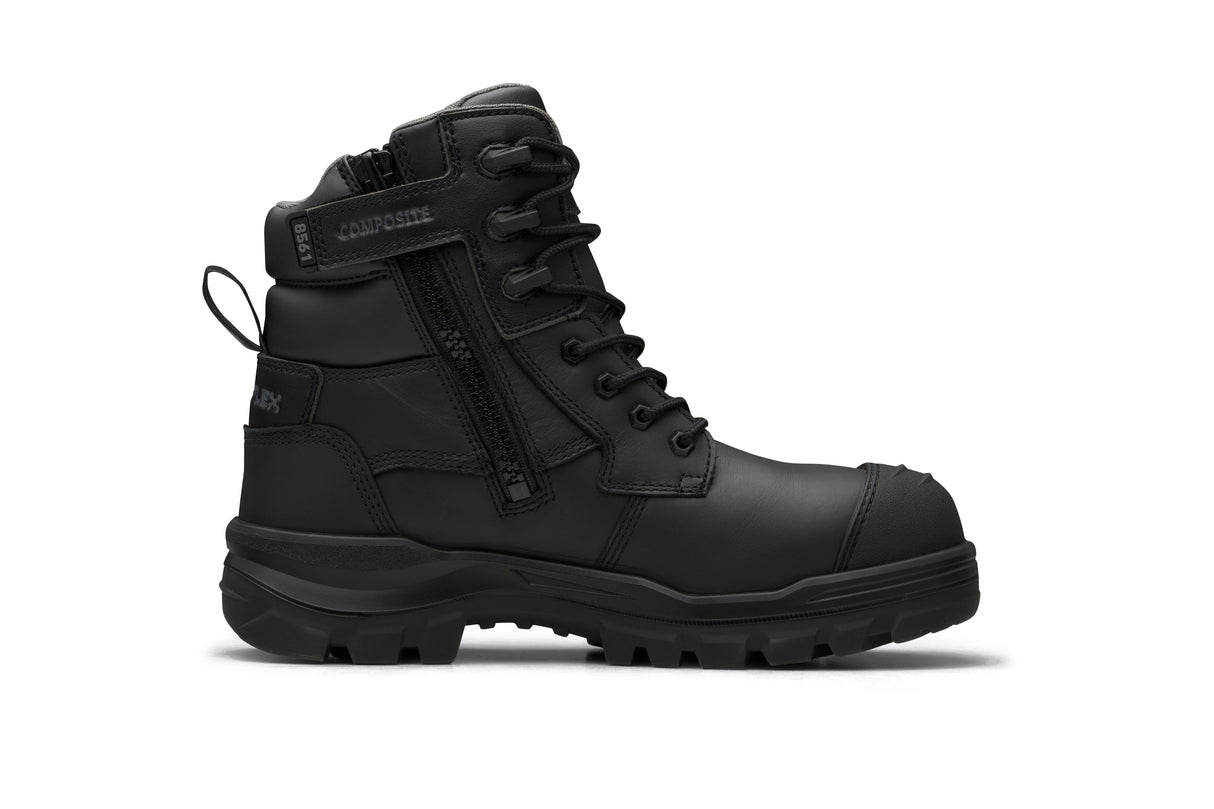 Rotoflex Black Water-Resistant Leather 150mm Zip Side Safety Boot