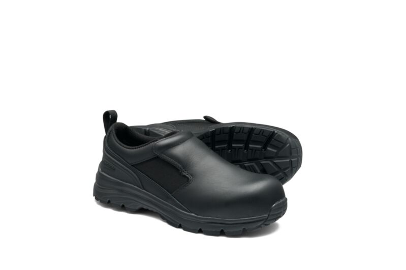 Black Water Resistant Leather Slip-On Anti-Static Safety Shoe