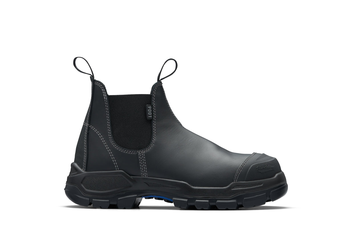 Rotoflex Black Water-Resistant Platinum Leather Elastic Side Safety Boot