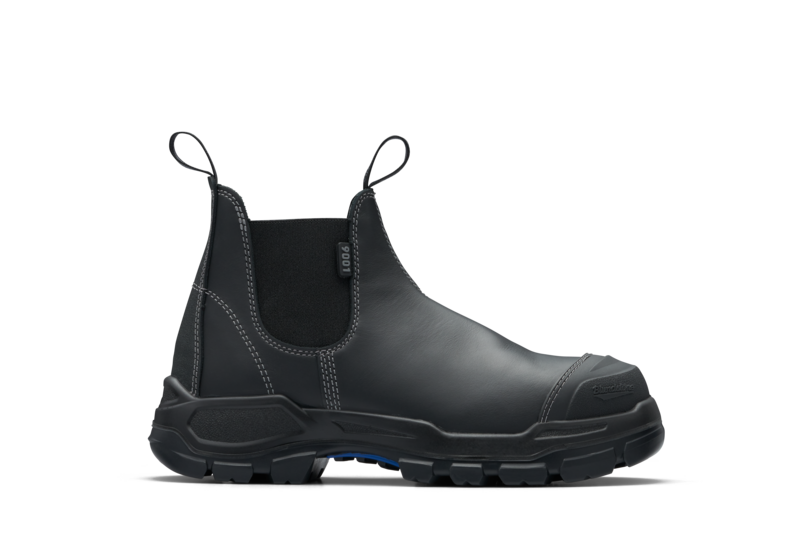 Rotoflex Black Water-Resistant Platinum Leather Elastic Side Safety Boot