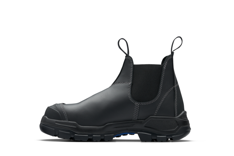 Rotoflex Black Water-Resistant Platinum Leather Elastic Side Safety Boot