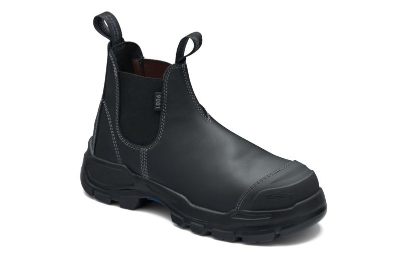 Rotoflex Black Water-Resistant Platinum Leather Elastic Side Safety Boot