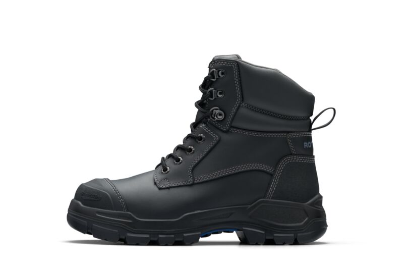 Rotoflex Black Water-Resistant Platinum Leather 150mm Zip Sided Safety Boot