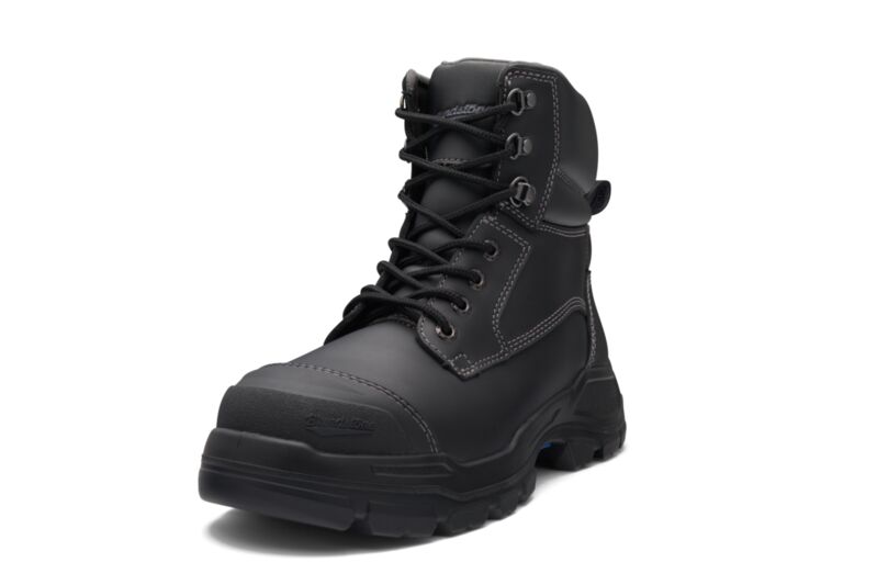 Rotoflex Black Water-Resistant Platinum Leather 150mm Zip Sided Safety Boot