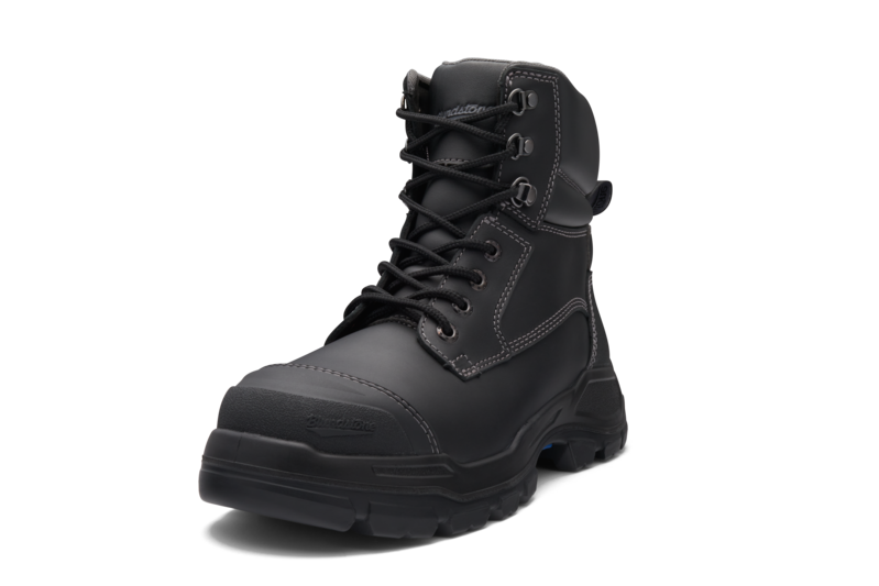 Rotoflex Black Water-Resistant Platinum Leather 150mm Zip Sided Safety Boot