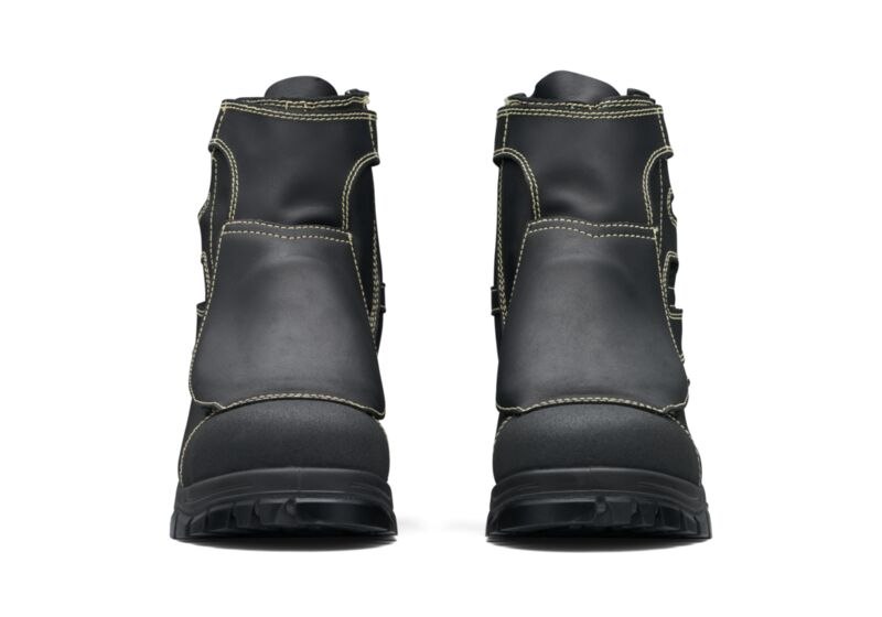 Black Flame Retardant Leather Smelter Boot With Metatarsal Guard - 230mm Height