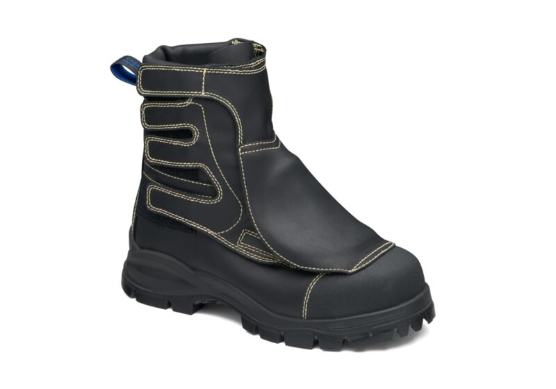 Black Flame Retardant Leather Smelter Boot With Metatarsal Guard - 230mm Height