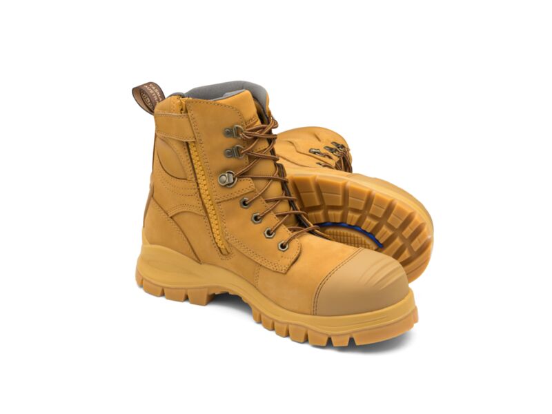 Wheat Water Resistant Nubuck Lace Up/Zip Ankle Safety Boot