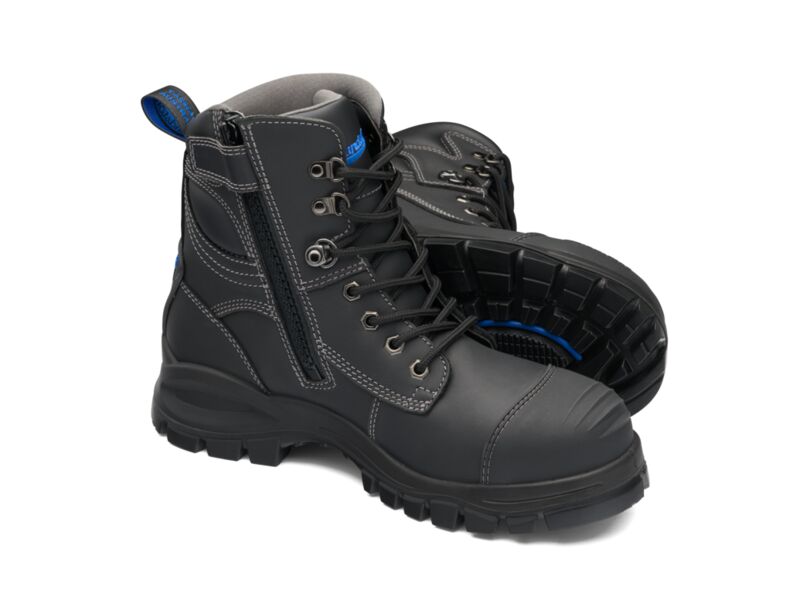 Black Platinum Quality Water Resistant Leather, 150mm Height, Safety Boot